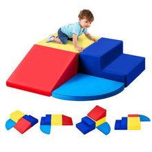 Climbing Toys, 4-Piece Foam Set for Toddlers, PU Leather Indoor Playset for Crawling & Sliding for Kids