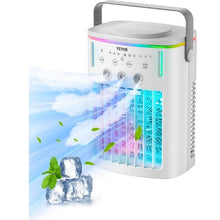 Portable Evaporative Air Cooler 4-in-1 Mini Air Conditioner 3-Speed 1L Water Tank Remote Timer 120° Oscillation