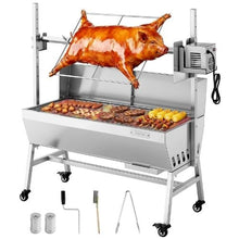 Rotisserie Grill 38W Charcoal Pig & Lamb Roaster 132 LB Capacity 7-Level Height Stainless Steel