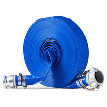 Backwash Hose - 1.5 x 100 ft Blue PVC with Clamps & Camlock Aluminum Fittings | For Sewage Treatment Water Transport & Agricultural Use