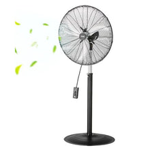 24-Inch Industrial Pedestal Fan - 85° Oscillating 3-Speed Adjustable Standing Fan (Black)