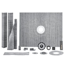 48 x 60 In Shower Curb Kit Pan Kit with 50.8mm ABS Central Flange Waterproof for Bathroom