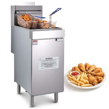 Commercial Propane Deep Fryer 90,000 BTU 40 LBS 3-Burner Dual Baskets Stainless Steel