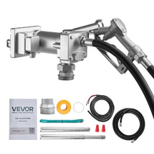 12V DC 15 GPM Fuel Transfer Pump with Manual Nozzle Cast Iron Diesel Pump for Gasoline Diesel & Kerosene