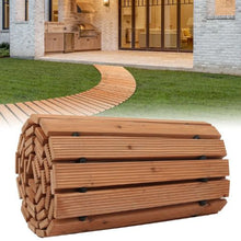Brown Arc Roll Out Garden Walkway Curved Wooden Rust-Resistant Steel Wire Garden Pathway