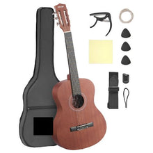 36 Inch Classical Guitar Starter Kit with Gig Bag Tuner Capo & Accessories (Natural)