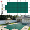 18x36 ft Pool Safety Cover with 4x10 ft Center End Step Mesh Winter Cover (Green)