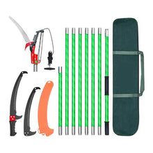 27 Ft Extendable Manual Pole Saw Tree Pruner with Scissors & Sharp Steel Blade for High Branch Trimming