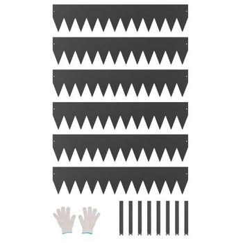 40 x 6 Inch Black Rust-Resistant Garden Edging Border Steel Landscape Edging ZY-40X6-6Black (Pack of 6)