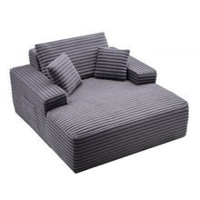 54-Inch Boneless Chaise Lounge Chair Oversized Upholstered Sofa with Pillows and Armrests (Grey)