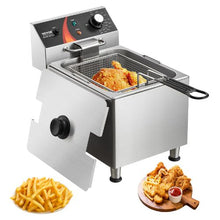 Commercial Deep Fryer 1750W Electric Countertop Fryer 12Qt/11.5L Stainless Steel with Basket & Temp Control