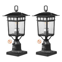 2 Pack Dusk to Dawn Outdoor Post Light, Waterproof Lamp Post Fixtures with Glass Shade for Patio Garden