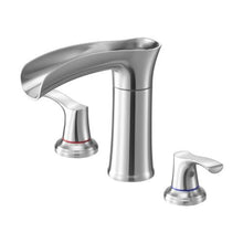 Roman Tub Faucet 3-Hole Waterfall Bathtub Faucet Set 2 Handles Deck Mount Hot & Cold Silver