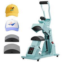 Hat Heat Press 2 Interchangeable Platens Temp & Time Control HTV & Sublimation (Green)