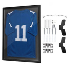 Sports Jersey Shadow Box 31.5 x 23.6 In Wooden Display Case with UV Protection (Black)