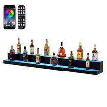 60 Inch LED Lighted Liquor Bottle Display 2 Tiers with RF Remote & App Control