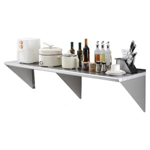 18 X 72 In Stainless Steel Shelf Wall Mounted Floating Shelving with Brackets for Kitchen WMS1872