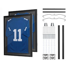 2 Pack Jersey Frame Display Cases 31.3 x 23.2 in Wooden Shadow Boxes for Sports Jerseys