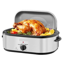 20QT Electric Roaster Oven 24lb Capacity Self-Basting Lid Defrost & Warm Functions