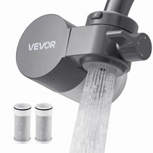 Faucet Mount Water Filter, Carbon Fiber Purifier for Sink Tap, Removes Chlorine & Lead, 3 Filters Gray