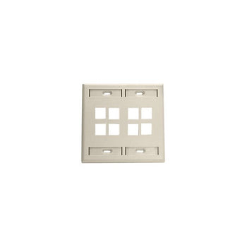 Dual-Gang QUICKPORT Wallplate 8-Port Ivory 42080-8IP