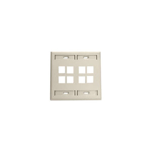 Dual-Gang QUICKPORT Wallplate 8-Port Ivory 42080-8IP