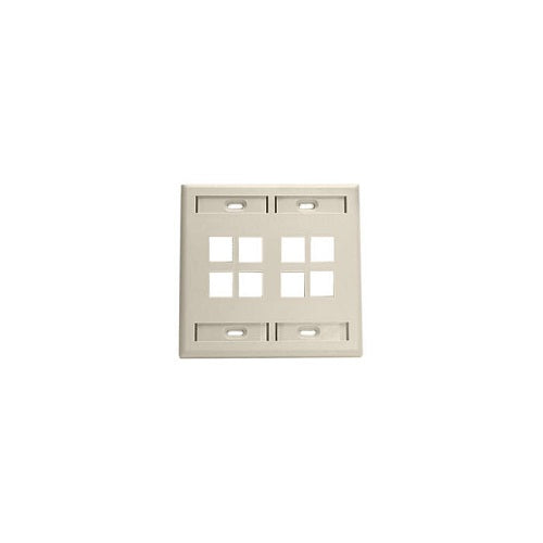 Dual-Gang QUICKPORT Wallplate 8-Port Ivory 42080-8IP