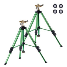 Impact Tripod Sprinkler Brass 360° Lawn Irrigation Sprinkler with Adjustable Height (2 Pack)