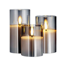 3-Pack Flameless LED Candles Real Wax with Remote Timer & Flickering Light (Gray)