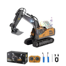 Remote Control Excavator Toy – 1:20 Scale 11-Channel RC Digger with Lights & Sounds Full-Function Construction Vehicle 2 Batteries