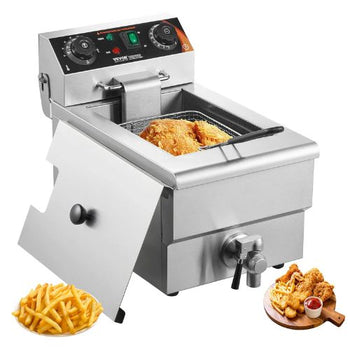9 L Commercial Deep Fryer  3000W Electric Countertop Fryer with Basket  for Kitchen