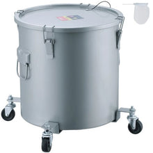 8 Gal Fryer Grease Bucket, Oil Disposal Caddy with Caster Base Rust-Proof Carbon Steel Lock Clips Lid Filter Bag for Hot Cooking Oil (Gray)