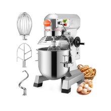 Commercial Food Mixer 20 Qt 750W 3-Speed Mixer Stainless Steel Bowl Dough Hook & Whisk 105/180/408 RPM