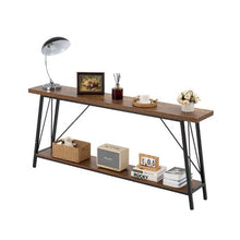 70.9" Narrow Console Sofa Table, 2-Tier Metal Frame