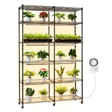 6-Tier Plant Shelf with Grow Light 71in Indoor Plant Stand with Wheels 200W Full Spectrum LED Lights & Timer