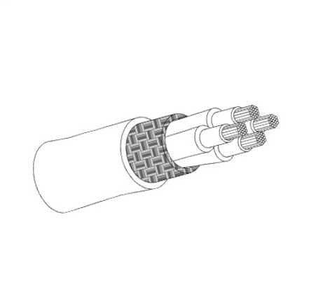 24 AWG 4C Nickel Coated CU Shielding Crosslinked ETFE Tefzel jacket Cable