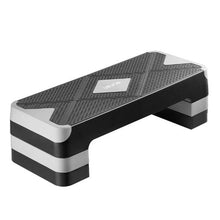 28-Inch Aerobic Exercise Step Platform - Height Adjustable Fitness Stepper with 4 Risers Non-Slip Surface for Cardio & Strength Training (Gray)