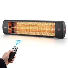 Infrared Heater 1500W Electric Space Heater 3 Heat Settings Remote 24H Timer (Black)