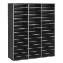 Wood Literature Organizer 48 Compartments Adjustable Shelves Countertop File Sorter (Black)