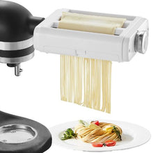 3-In-1 Pasta Attachment for KitchenAid Mixer Roller Spaghetti & Fettuccine Cutters