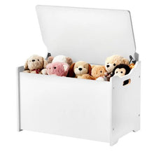 Kids Storage Bench with Backrest & Toy Box (White)