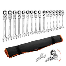 30-Piece Flex-Head Ratcheting Wrench Set SAE & Metric 72-Tooth Cr-V Steel
