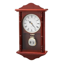 Grandfather Clock, 18" Vintage Pendulum Wall Clock Quiet Quartz Movement (Cherry Finish)