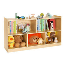 45-Inch Montessori Bookshelf 5-Section Toy Storage Organizer for Kids Daycare Furniture (Brown)
