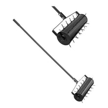 21-Inch Rolling Lawn Aerator with 33 Iron Spikes & Detachable Handle