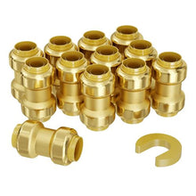 3/4" Brass Straight-Through Push-Fit for Air System Pipe Fittings (12PCS)