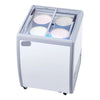 5.6 cu.ft Commercial Ice Cream Display Case 2 Sliding Glass Doors Locking Casters White
