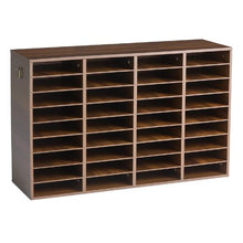 Wood Literature Organizer 36 Compartments Adjustable Shelves Countertop File Sorter (Brown)