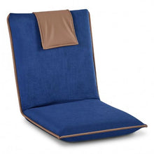 6-Position Adjustable Folding Floor Gaming Chair with Back Support (Dark Blue)