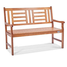 48-Inch Wood Outdoor Bench 700 lbs Capacity with Backrest and Armrests – Ideal for Garden Park Patio Yard Front Porch